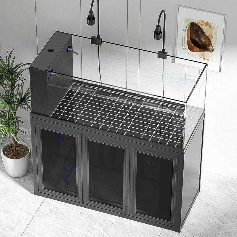 

#s Design Aquarium Fish Tank Water Grass Landscaping Bottom Filter Ultra White Custom Home Fish Tank Cabinet