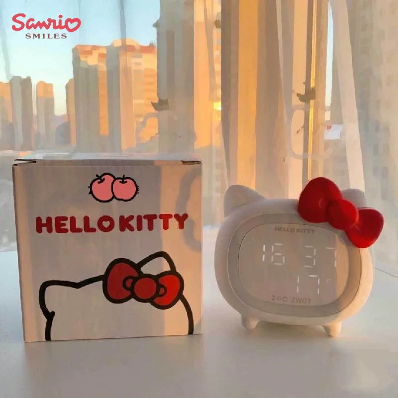 

Sanrio Kawaii Bluetooth Stereo Kitty Cat Children Intelligent Alarm Clock Led Atmosphere Light Multifunctional Kt Cat Speaker