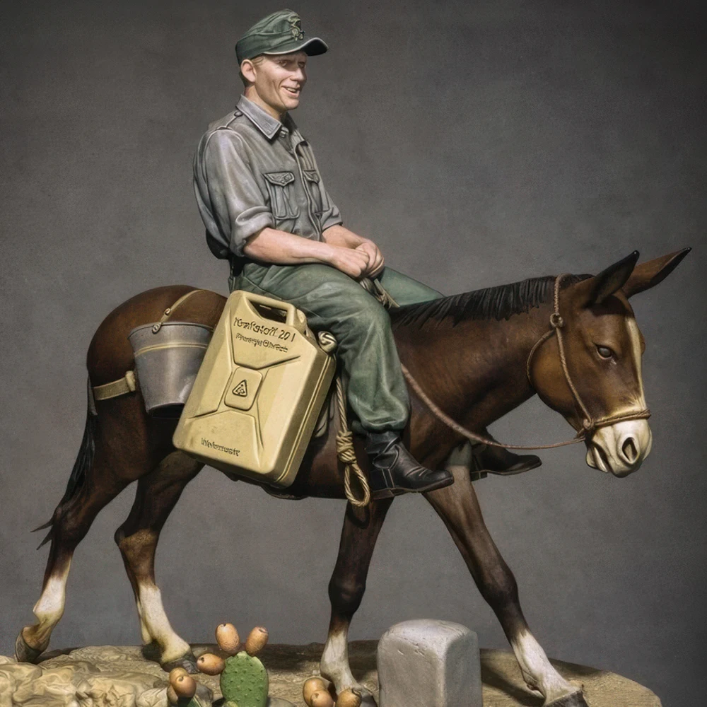 

1/35 Soldiers riding mules, Resin Model figure Soldier, GK, Military themes, Unassembled and unpainted kit