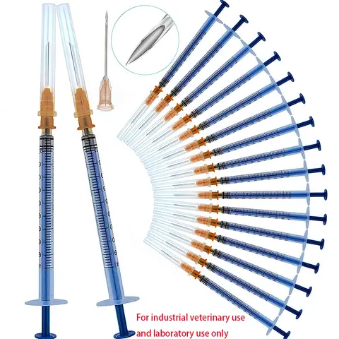 50Pcs/1Pc Disposable 1Ml/Cc Lab Syringe with 1" Needle, Individually Sealed Package