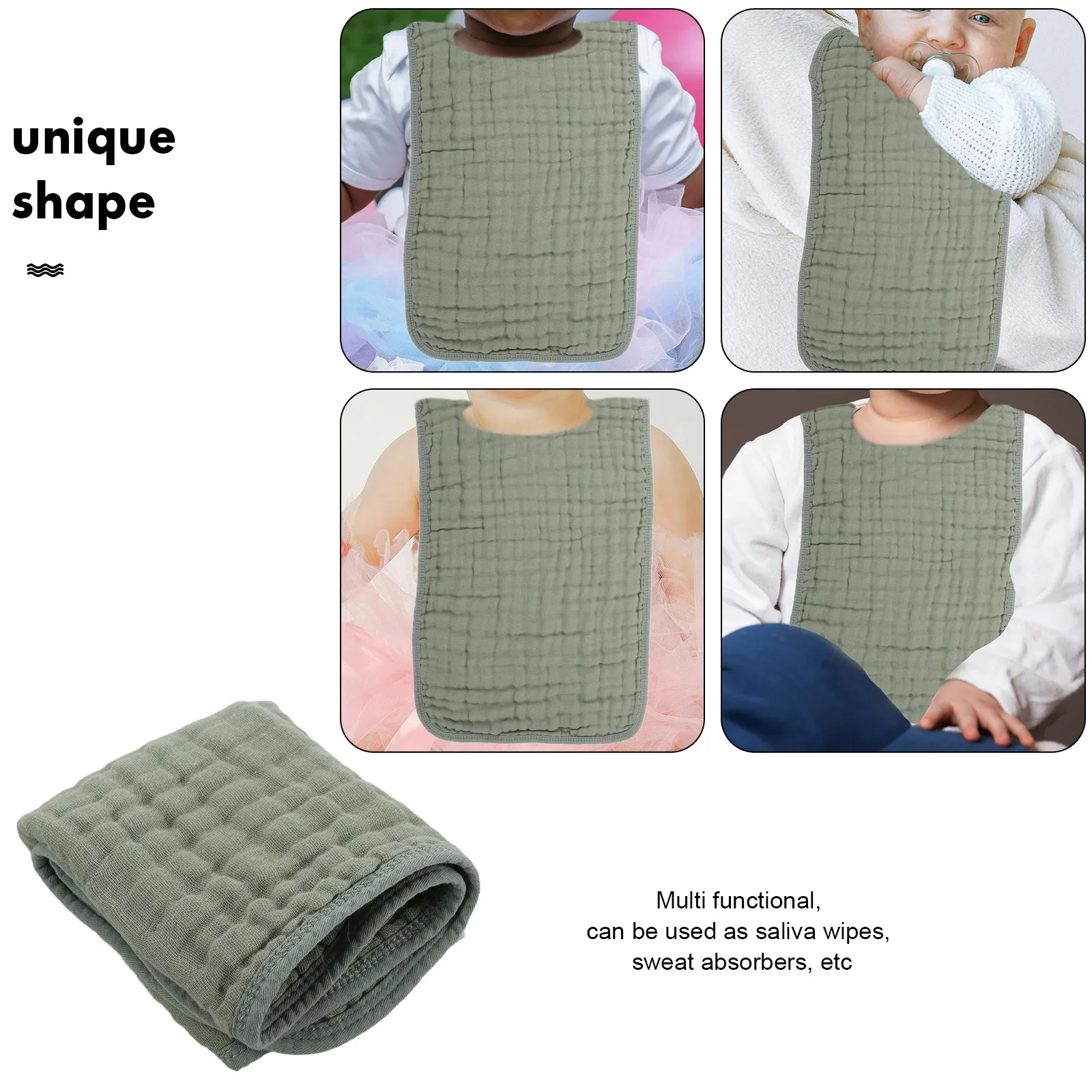 

Infant Saliva Towel Soft Multi-Layer Baby Washcloth Breathable Burp Cloth Drool Towel Newborn Baby Cloth Wipes