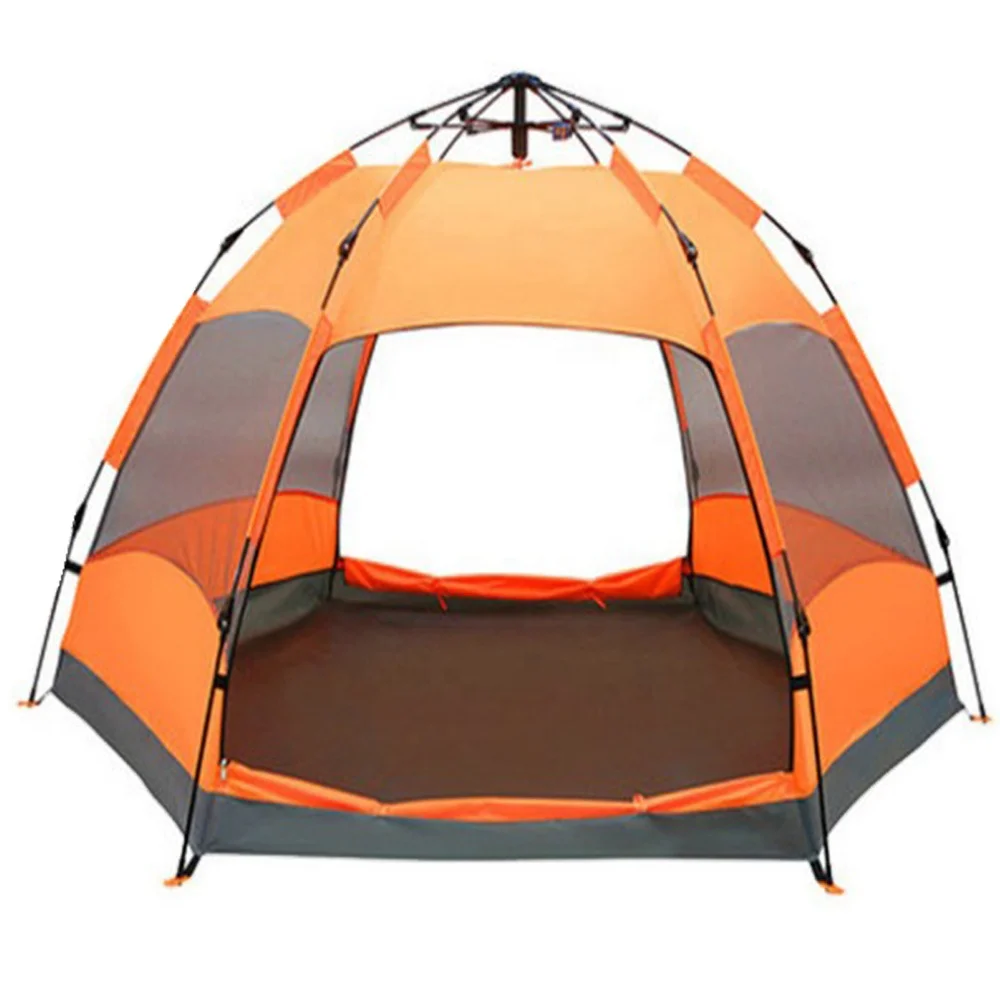 

Automatic Hydraulic Double Layer 6 Person Outdoor Camping Tent Outdoor Camping Hexagonal Big Family Camping Tent