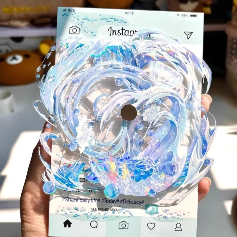 

Волнистый градиентный значок, акриловый аниме, двухмерный значок для товаров, коллекция украшений для хранения, высокие красивые подарки, прозрачная стойка для выставки товаров