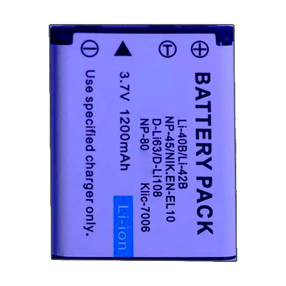 Replacement Camera Battery For Olympus For FUJIFILM fuji NP-45 NP 45 NP45 NP 45A 45B 45S EN-EL10 Klic-7006 NP-80 Li-42B 1200mAh