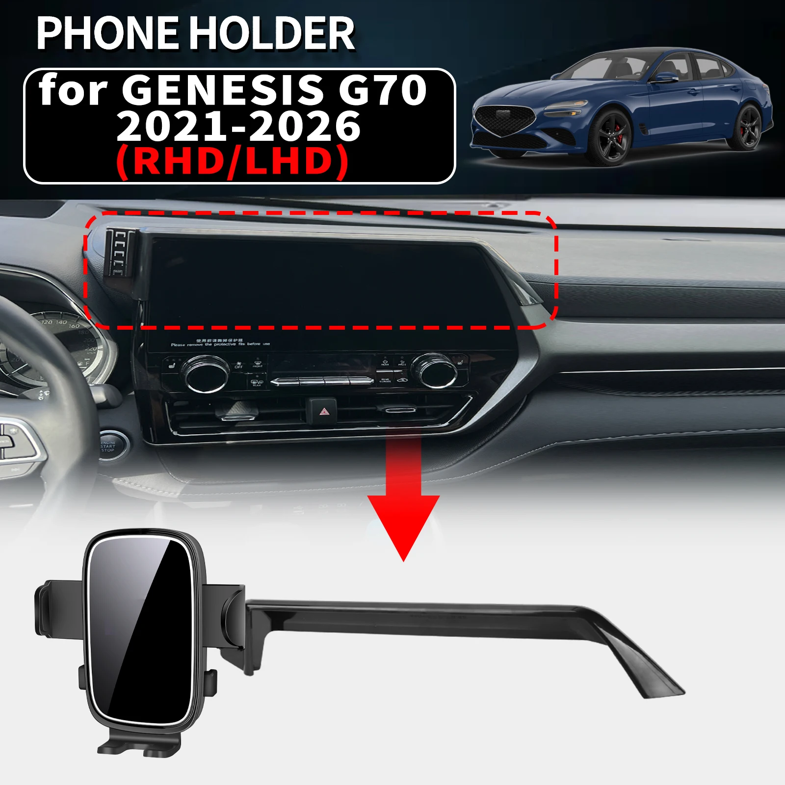 

for GENESIS G70 2021 2022 2023 - 2026 RHD LHD Auto Phone Holder Mount GPS Navigation Bracket Stable Car Accessories