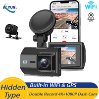 HD 4K+1080P WIFI GPS Car DVR Dashcam Front and Rear Dual Lens wide angle Reverse ImageBlack Box Car accessories