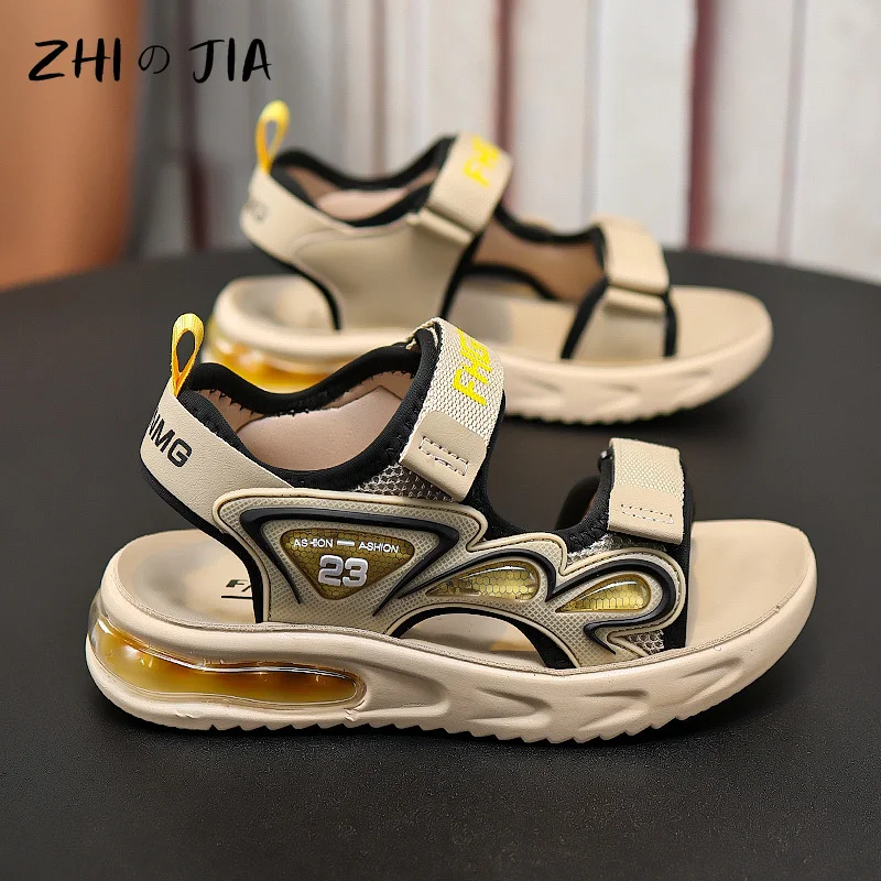Summer Children's Sandals Outdoor Water Beach Breathable Speed Drying Shoes Boys Open Toe PU Air Cushion Sandals 28-39