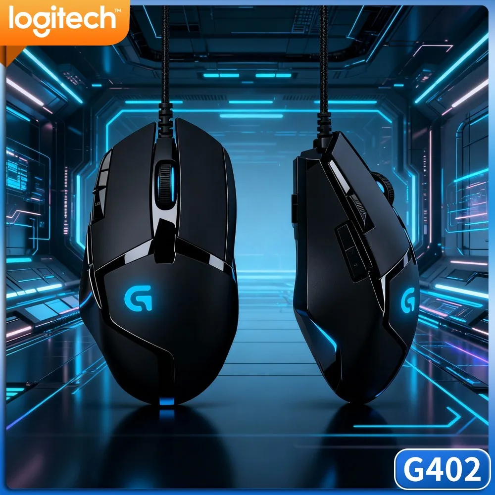 Logitech G402 Hyperion Fury Wired Mouse Four Adjustable DPI Profiles 20M Click Lifespan For Desktop Gaming Station Build
