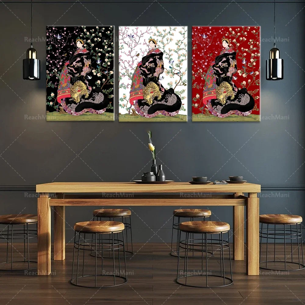 Powerful Oriental Inspiration Women Art Prints Women Canvas Prints Posters Wall Paintings Living Room Home Decor