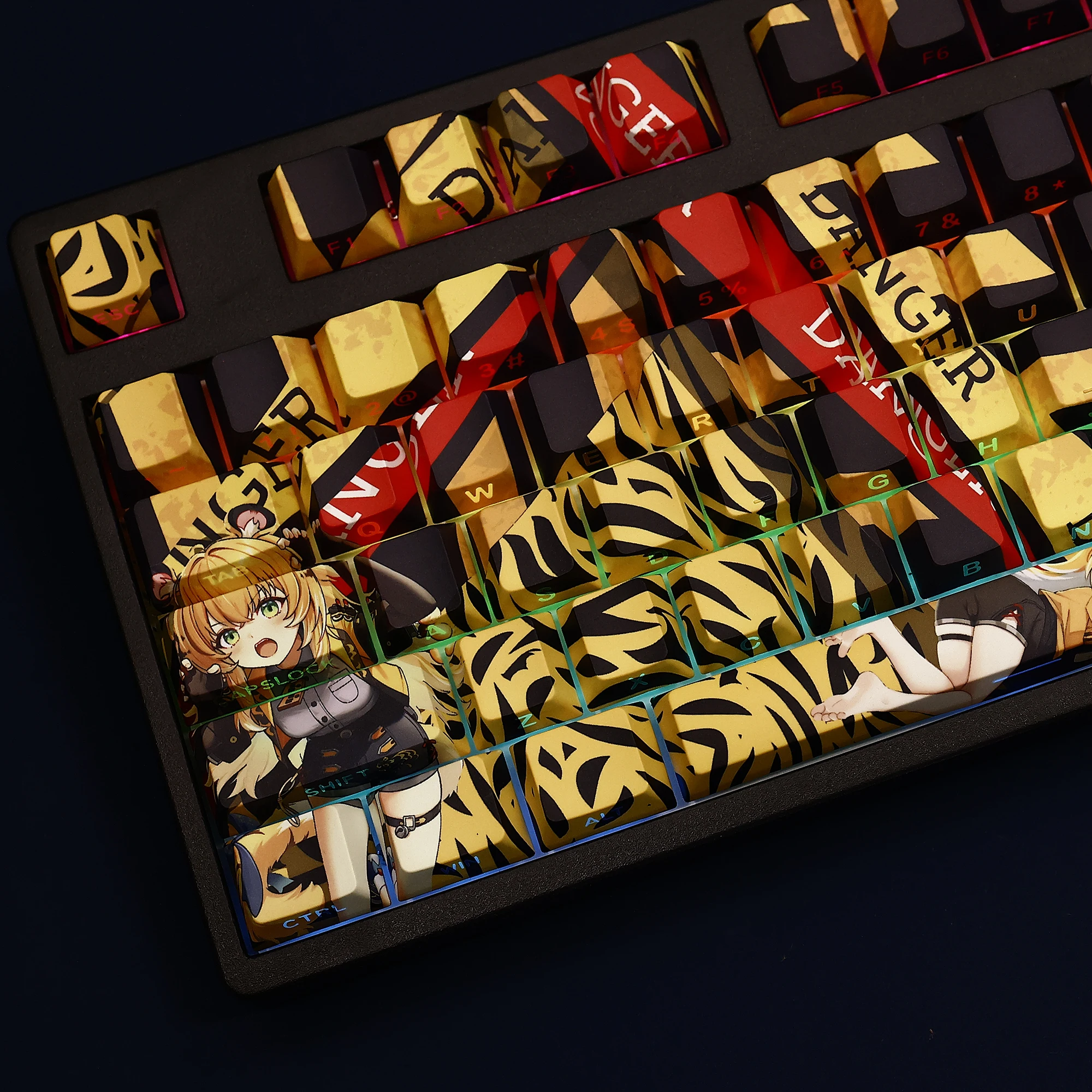Ju Fufu 108 Keycaps Zenless Zone Zero Game PBT DYE Sublimation Cherry MX Cross Axis Switch for Mechanical Keyboard Otaku Gift