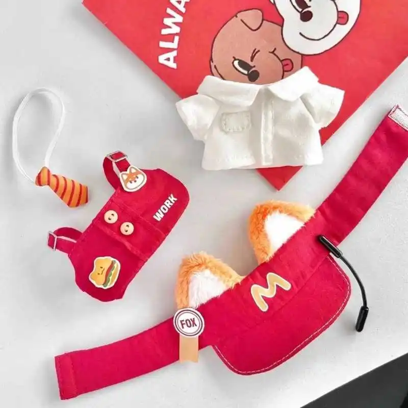 لطيف الكرتون القطن دمية الزي مجموعة مع حزام قبعة ماكدونالد قميص 10 سنتيمتر إكسسوارات دمي لعبة مثالية للأطفال والمعجبين هدية #5