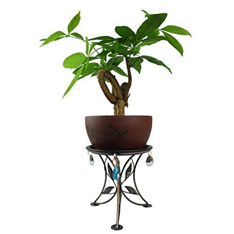 2X Mini Countertop Plant Stand Metal Potted Plant, Decorative Flower Pot Rack Indoor Outdoor Bracket