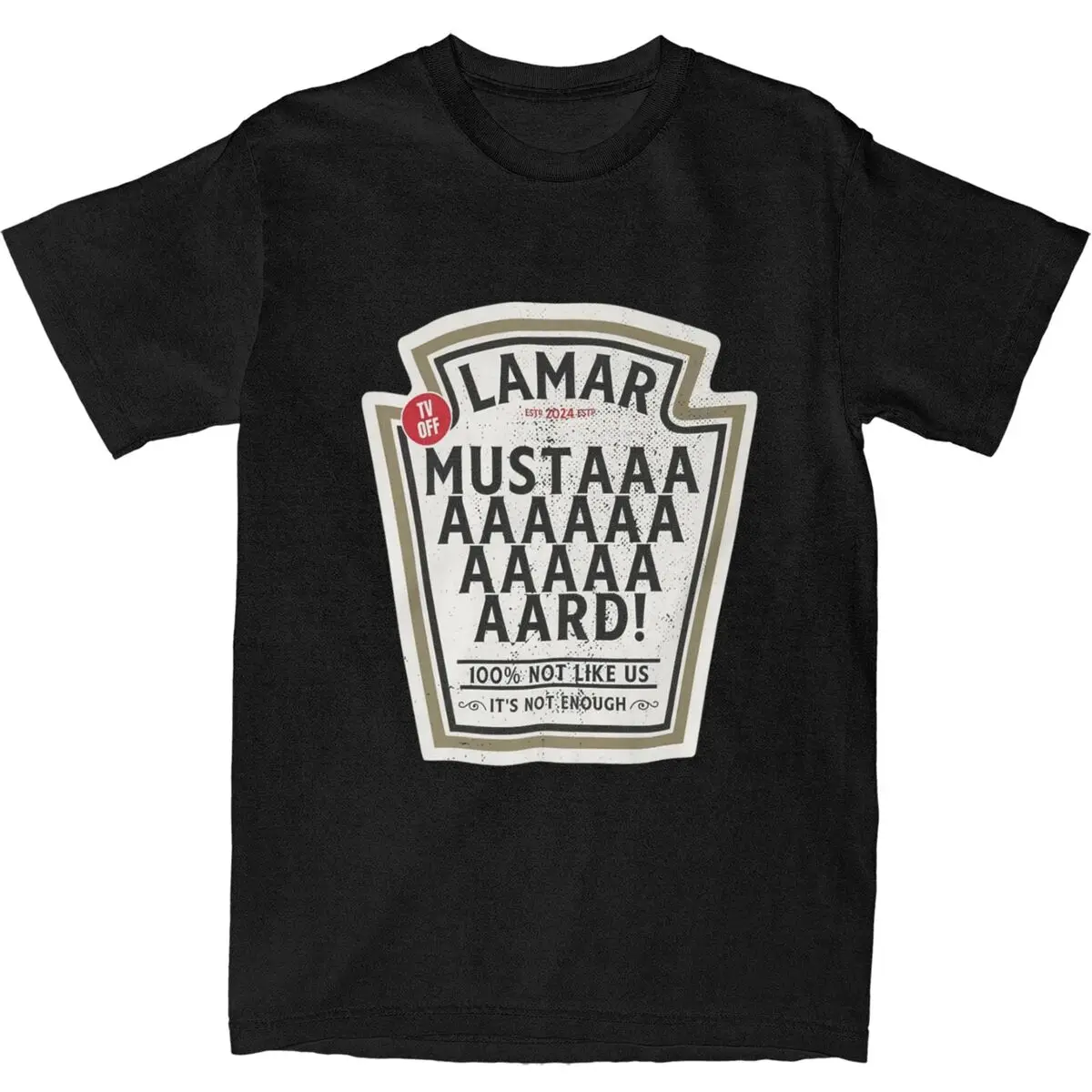 Kendrick Lamar Mustard TV Off Classic T-Shirt Beach Vintage T Shirts Pure Cotton Harajuku Tshirt For Men's Short Sleeve Clothes