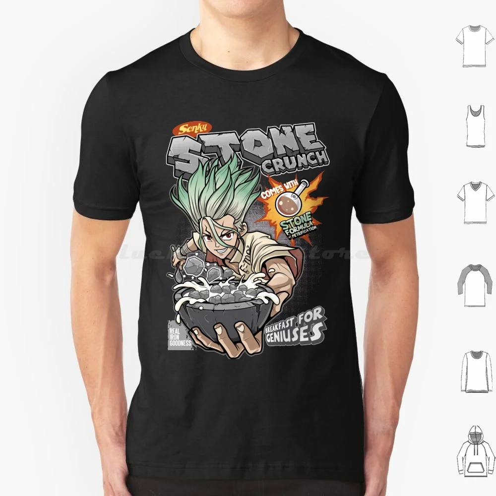 ( Stone Crunch ) | Perfect Gift T Shirt Big Size 100% Cotton Anime Cereal Japan Manga Senku Stone