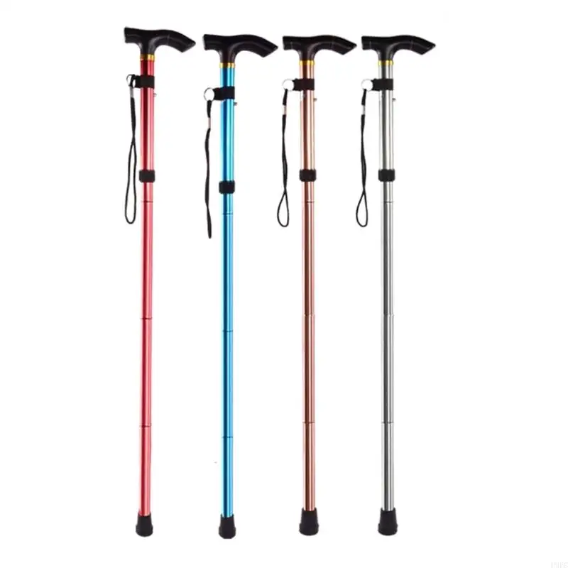 P9FC Folding Cane with 5 Gear Foldable Walking Lightweight Disability Aluminium Cane Torch Adjustable