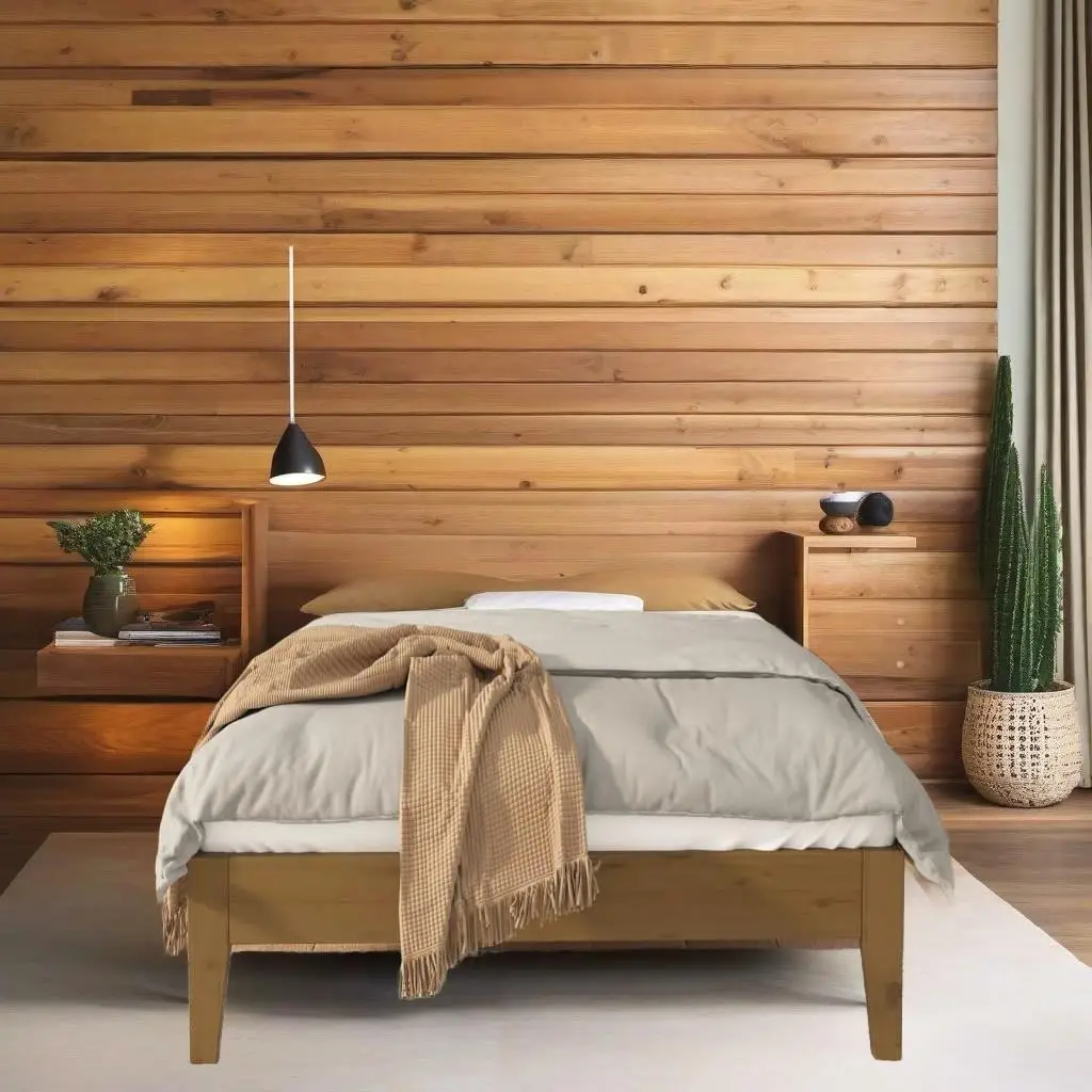 Solid Pine Wall Headboard in Honey Brown - 81x3x63 cm, Stylish and Durable Design