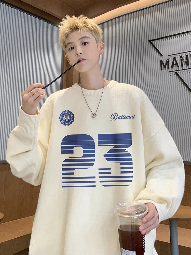 

Men's round Ne Knitwear Winter Faionable Print Base Layer irt Comfortable Soft Material Long Sve Casual Sle