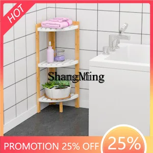 

FGgood-looking log wind beech shelf household corner simple living room study floor simple storage rack storage