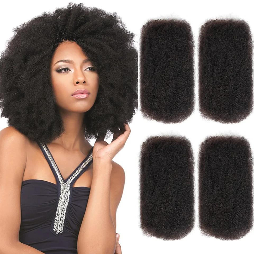 Remy Hair Afro kinky Bulk Human Hair For Braiding 1 Bundle 30g/pc Natural Color Braids Hair No Weft Dreadlocks Crochet Bulks 3PC