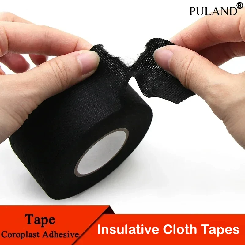 1/3/5 roll Heat-resistant Adhesive Cloth Fabric Tape 9-50mm For Automotive Cable Tape Harness Wiring Loom Electrical Heat Tapes