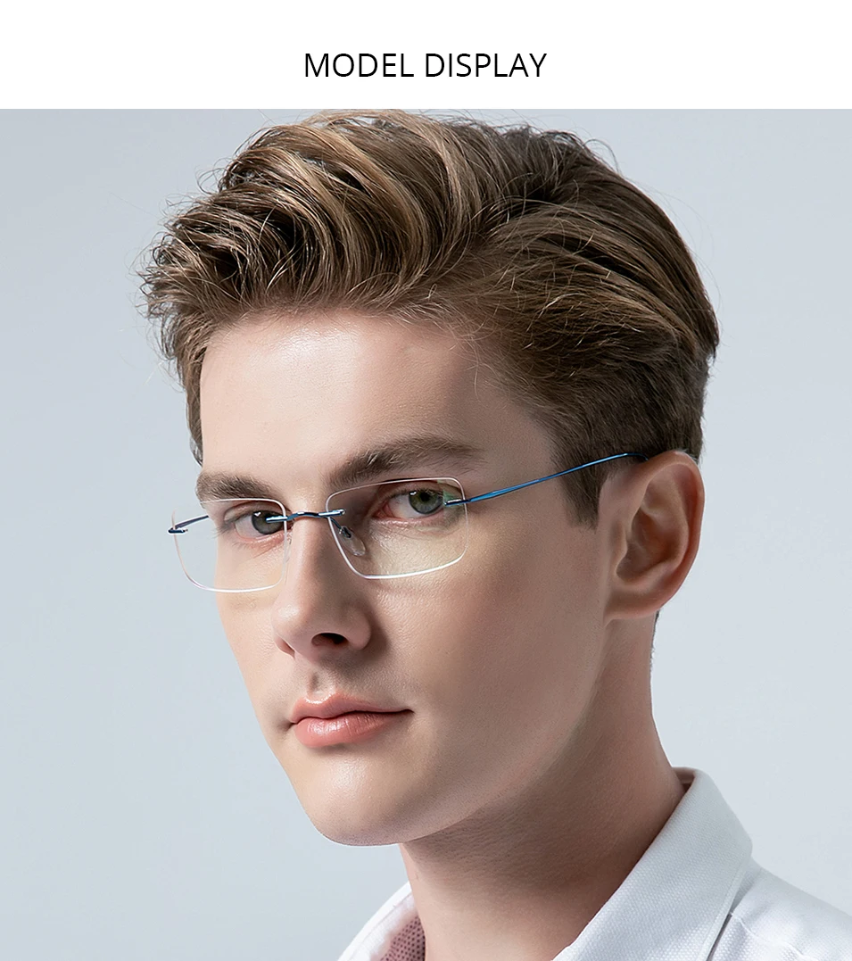 FONEX B Titan Brillengestell Herren Neues Markendesign Randlose quadratische Brillen Rahmenlose Damen Ultraleichte japanische Brillen 85634 – Detail 1
