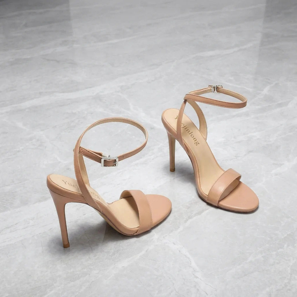 

Yuejinlong Summer New Women's Elegant Single Strap Sandals Open Toe Buckle Round Toe Minimalist Office Party Shoes