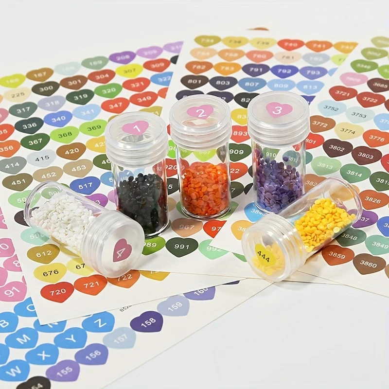 4pcs/set Diamond Painting Tool Color Number Stickers Labels Stickers Storage Box Diamond Moasic Accessories Colorful