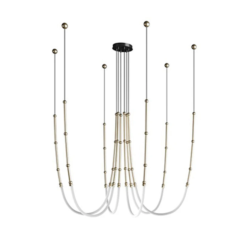 Imagem -05 - Modern Art Bar Counter Chandelier Restaurante Led Pendurado Lâmpada Simples Linha Home Decor Pingente Luz Lobby Pingente Lamparas Luz