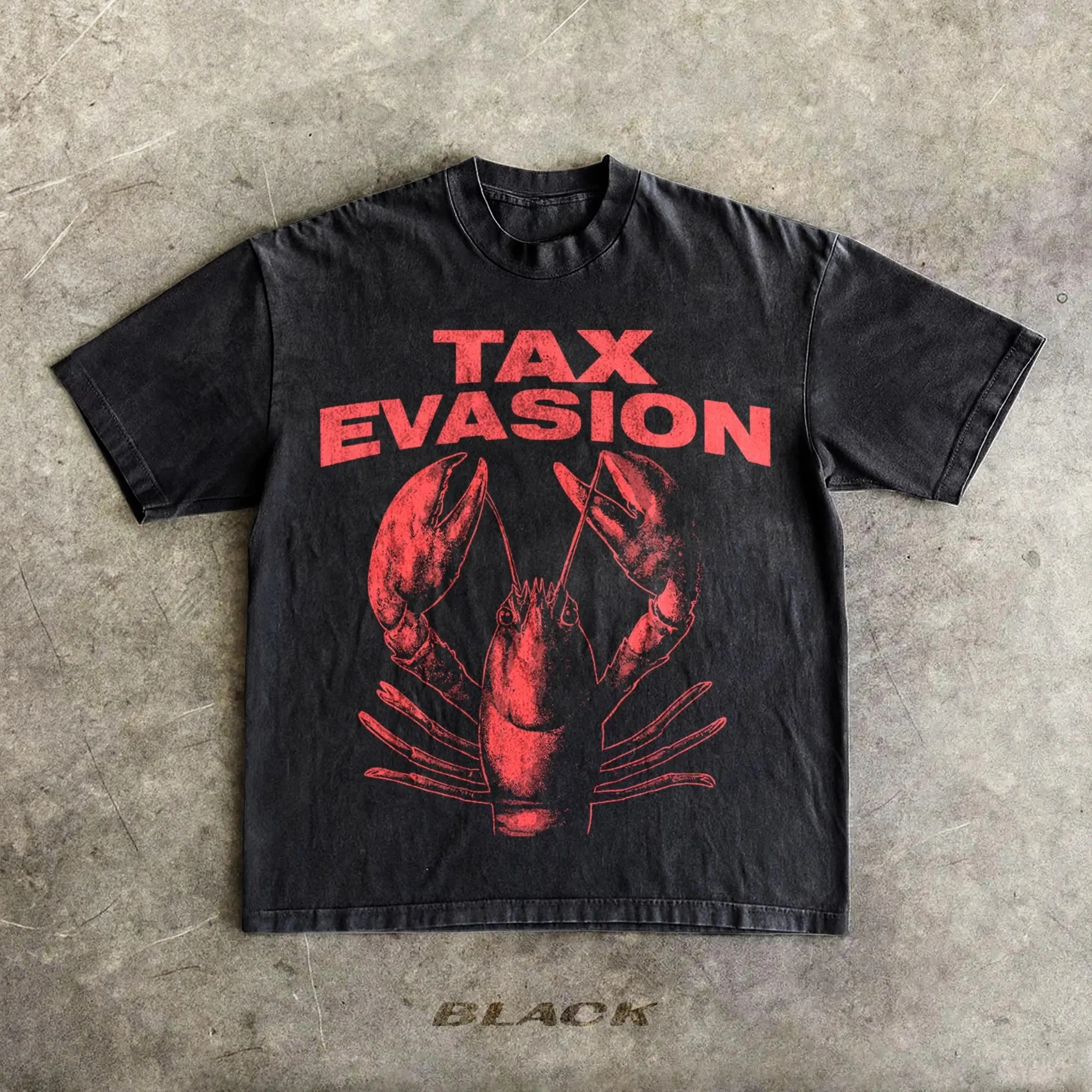 Tax Evasion Lobster T-Shirt Y2K Funny Meme Shirt Ironic Shirt Weirdcore Clothing Shirt Joke Gift Oddly Specific Funny Gift