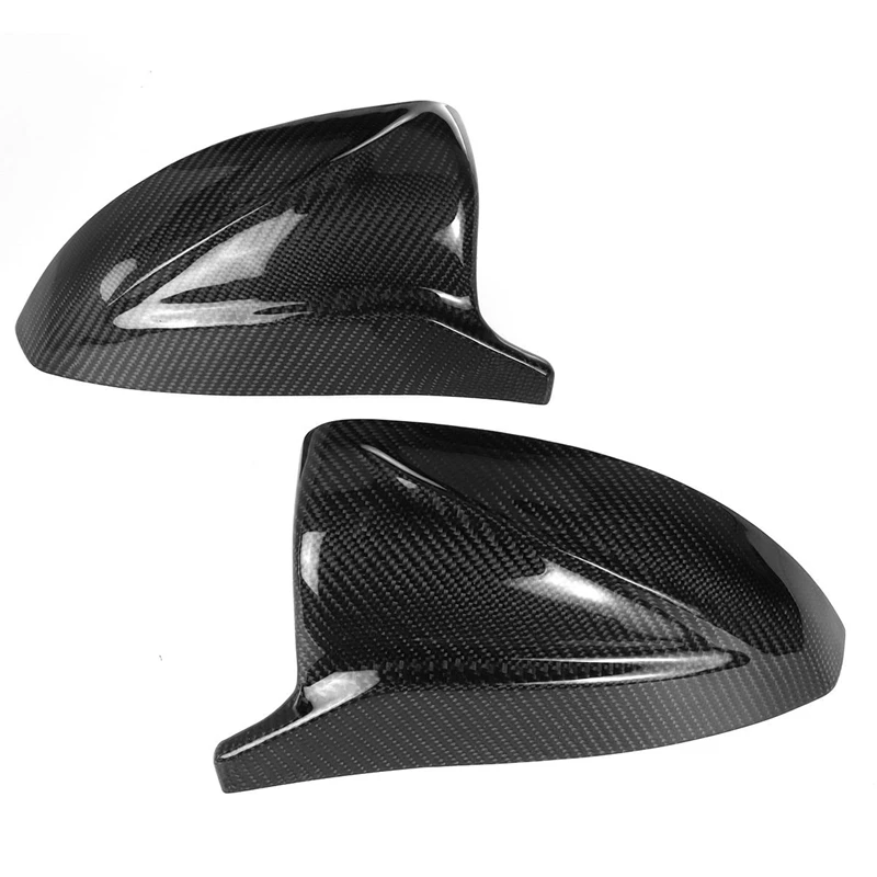 2X Carbon Fiber Style Car Side Rear View Mirror Cover Direct Replace Cap For- A3 8V S3 RS3 2014-2020 W/ Lane Assist