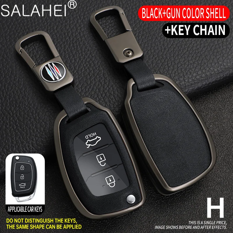

3/4 Buttons Alloy Flip Folding Remote Control Key Fob Shell For Hyundai HB20 SANTA FE IX35 IX45 Accent I40 Car Key Case Cover