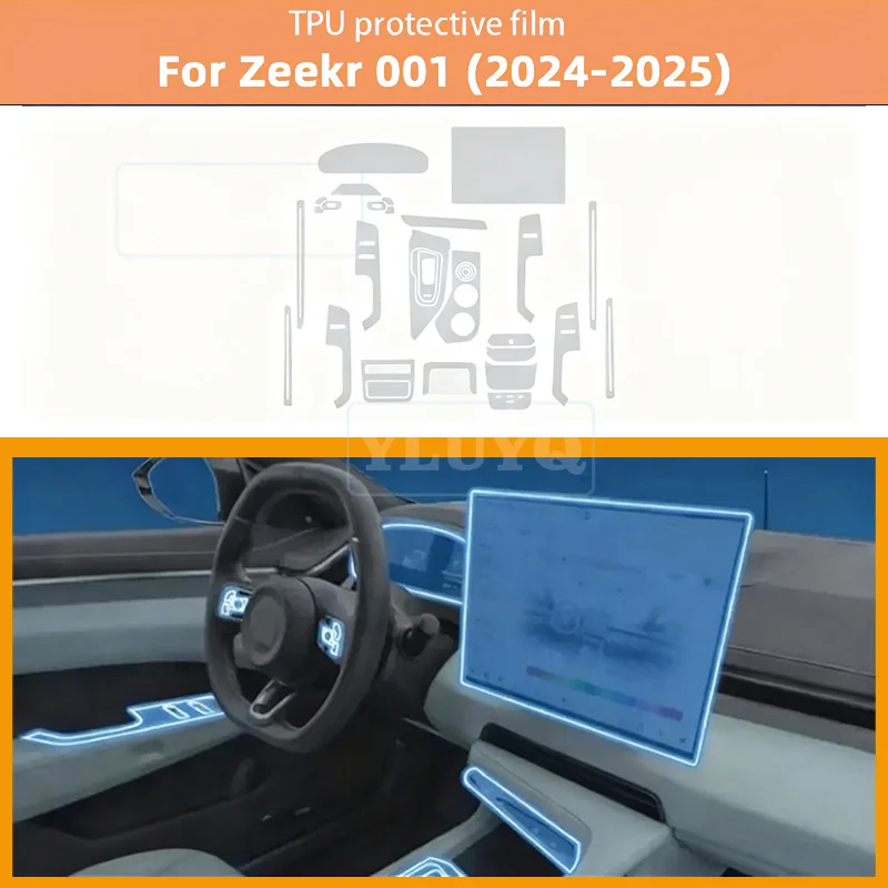 

For ZEEKR 001 2024 2025 Car Interior Film Navigation Media Touch Center Display Screen Gear Shift Panel Sticker Protective Film
