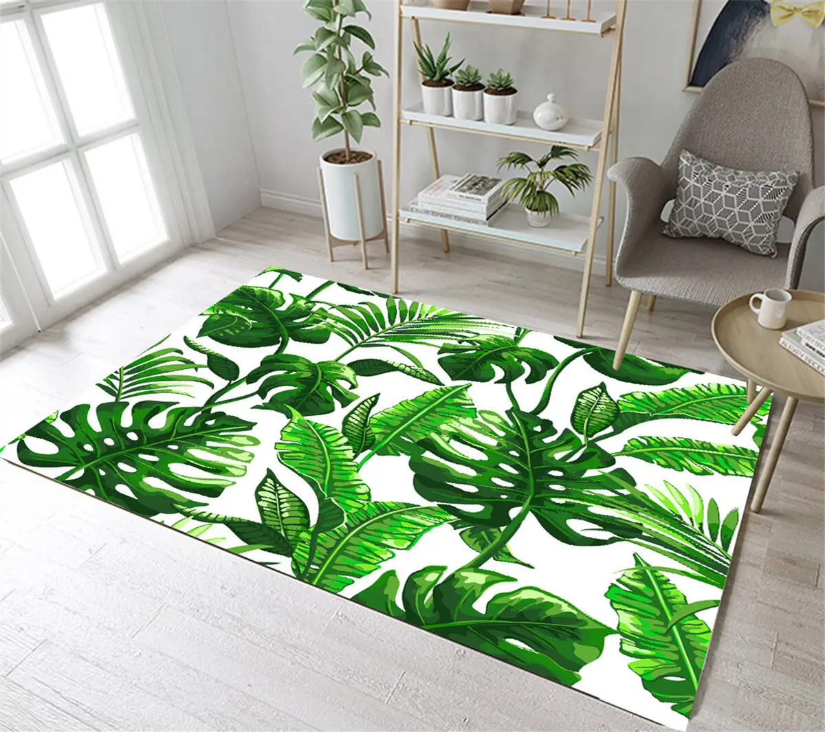 Estate hawaiana foglie tropicali tappeto foglie di palma Area tappeto per soggiorno camera da letto Decor foglia verde tappetino ingresso zerbino