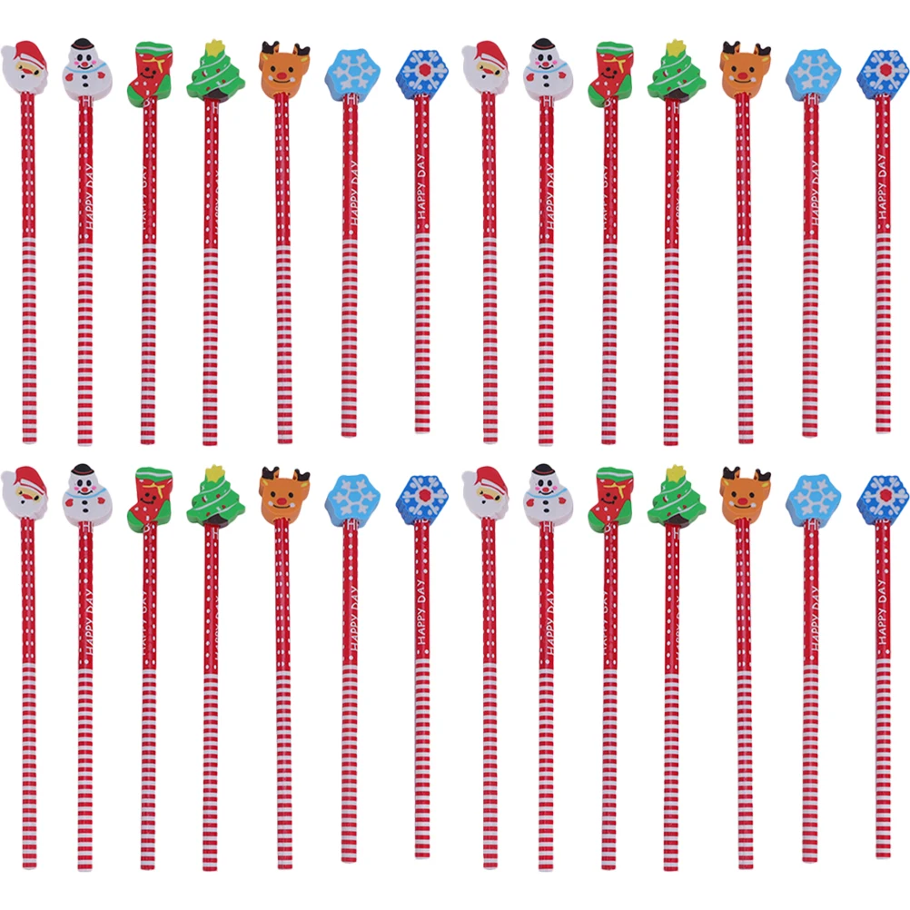 

40 Pcs Christmas Pencils Kids Students Handwriting Lovely Kawaii Party Favor School Stationary Office Supplies Bulk Pencil