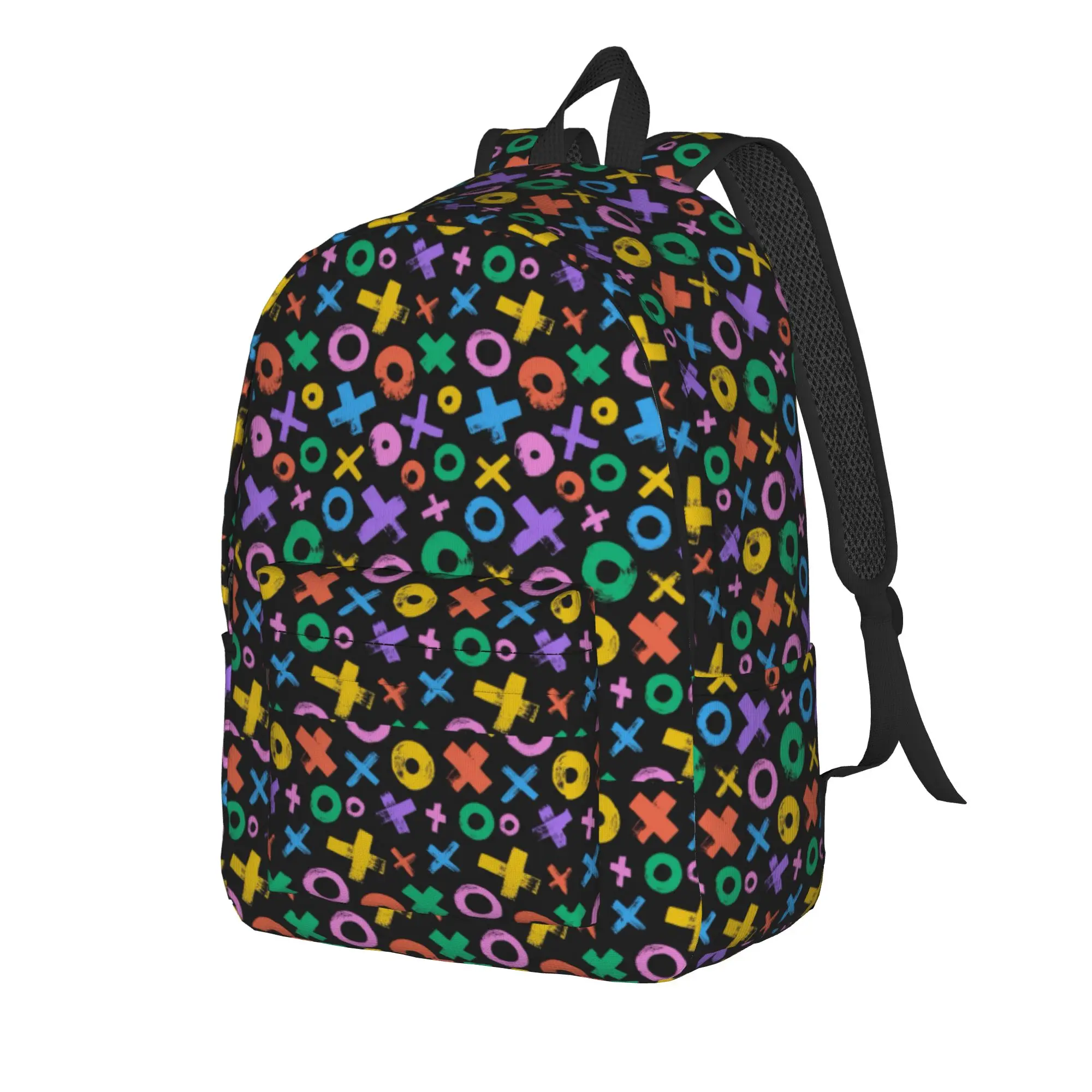 Novel Fun Doughnut Seamless Print Backpack  Travel Backpacks Men Kawaii High School Bags Colorful Print Rucksack