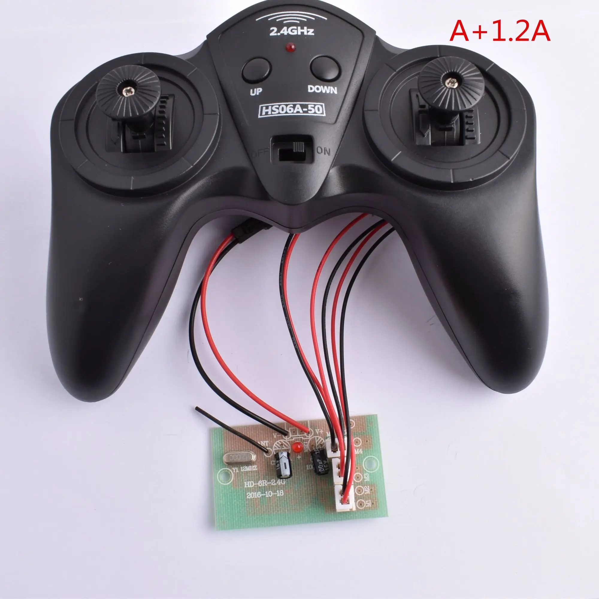 2.4G Transmitter 6CH Remote Controller DC 6V-15V Large Power Receiver Radio System for DIY RC Boat Cars Wireless Controlling