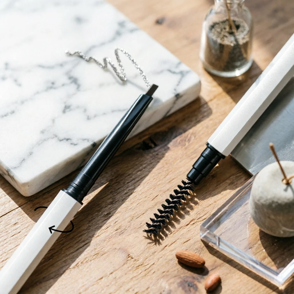 Small Batch Custom Logo 3 Colors Waterproof Smudgeproof Automatic Double Ended Micro Eyebrow Pencil for Makeup Artists
