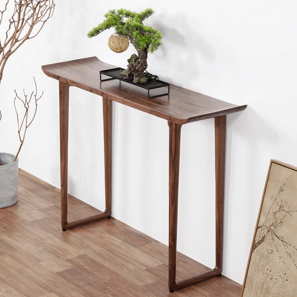 LH новый входной стол из массива китайского черного ореха, роскошный чрезвычайно узкий входной столик у стены