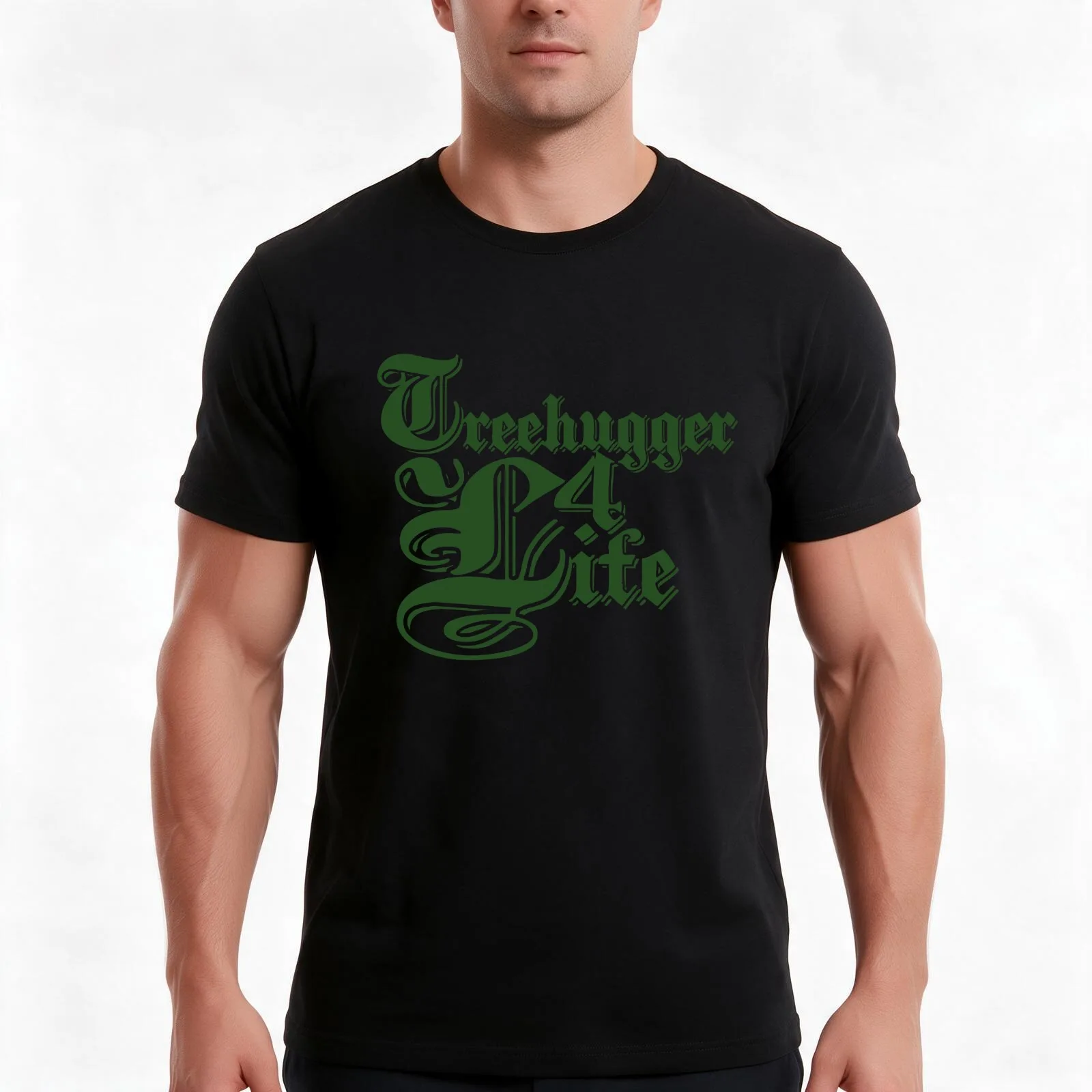 Tree Hugger 4 Life T-Shirt, Summer Casual Cotton Tee, Oversized Streetwear Tops, Vintage Graphic Print, Loose Fit Short Sleeve