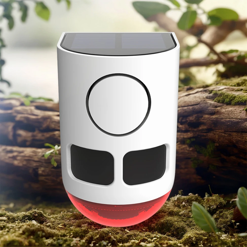 

Solar Alarm for Yard Farm Garden Solar Infrared Motion Sensor Alarm Home Security Alarm with Flashing Light Animal Repeller