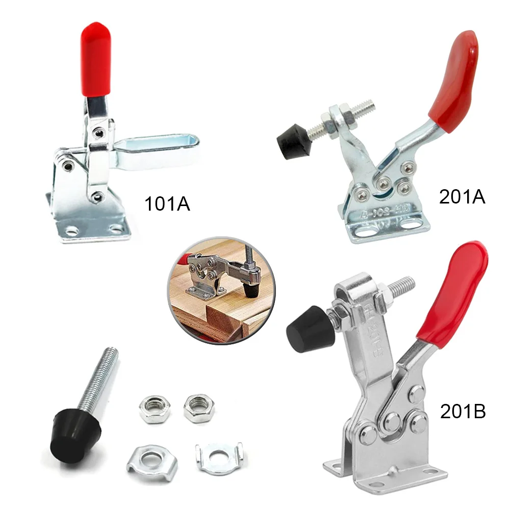 1-4Pcs Horizontal Toggle Clamp GH-201A/201B/101A Quick-Release Clamps Set Heavy Duty Vertical Toggle Clip Woodworking Hand Tool