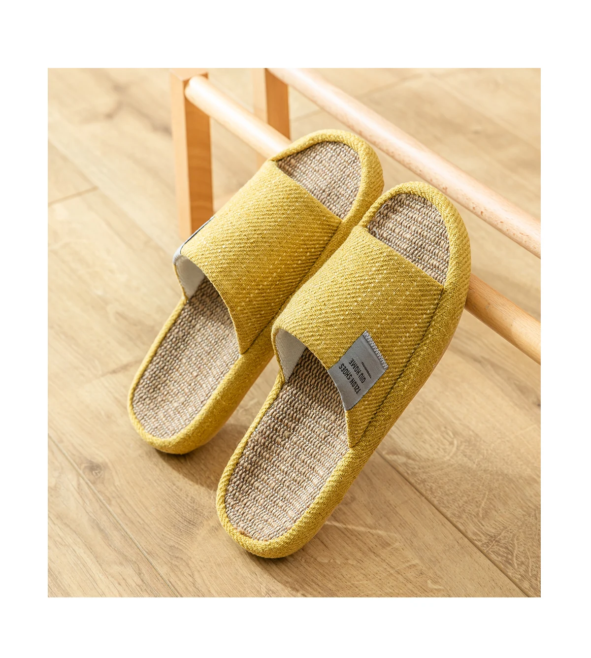 TZLDN Sommer Damen Hausschuhe Leinen Sommer Leichte Flache Sandalen Atmungsaktive Bequeme Rutschfeste Rutschen Indoor Herren Slipper – Detail 13