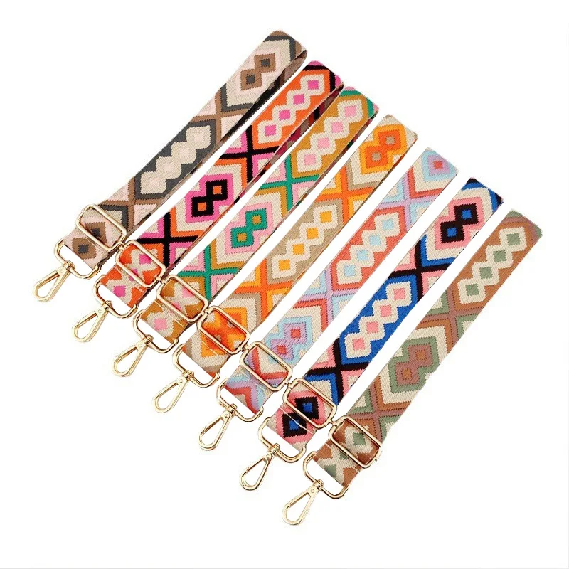 新色ダイヤモンドジャカードワイドショルダーストラップ 3.8 センチメートルシングルショルダークロスボディ交換ロングストラップ女性バッグベルト