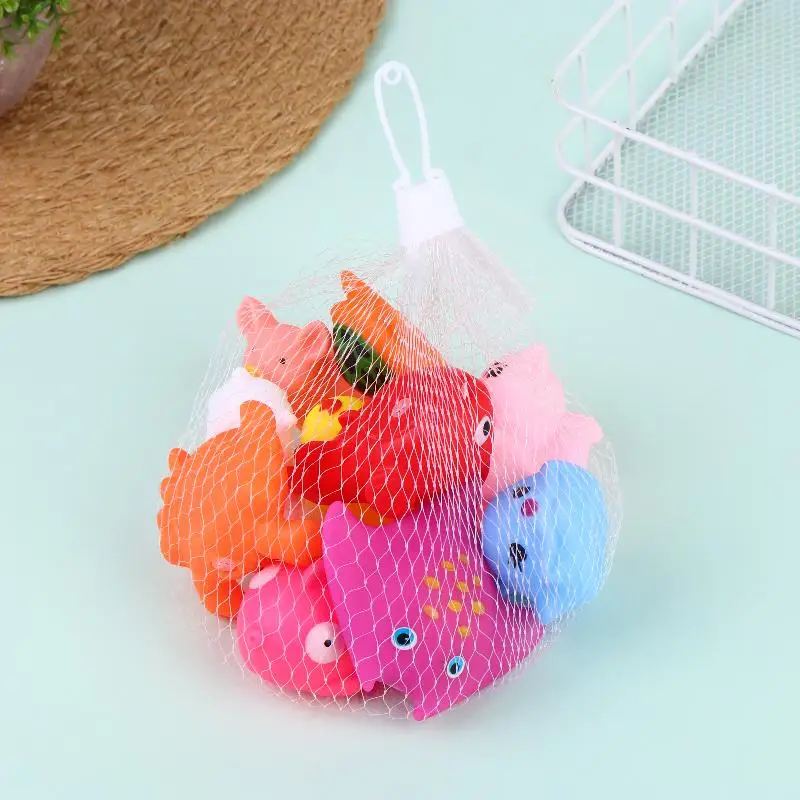 10Pcs Cute Animal Baby Bath Toys Soft Squeaky Colorful for Toddler Bathtub Swimming Pool Play