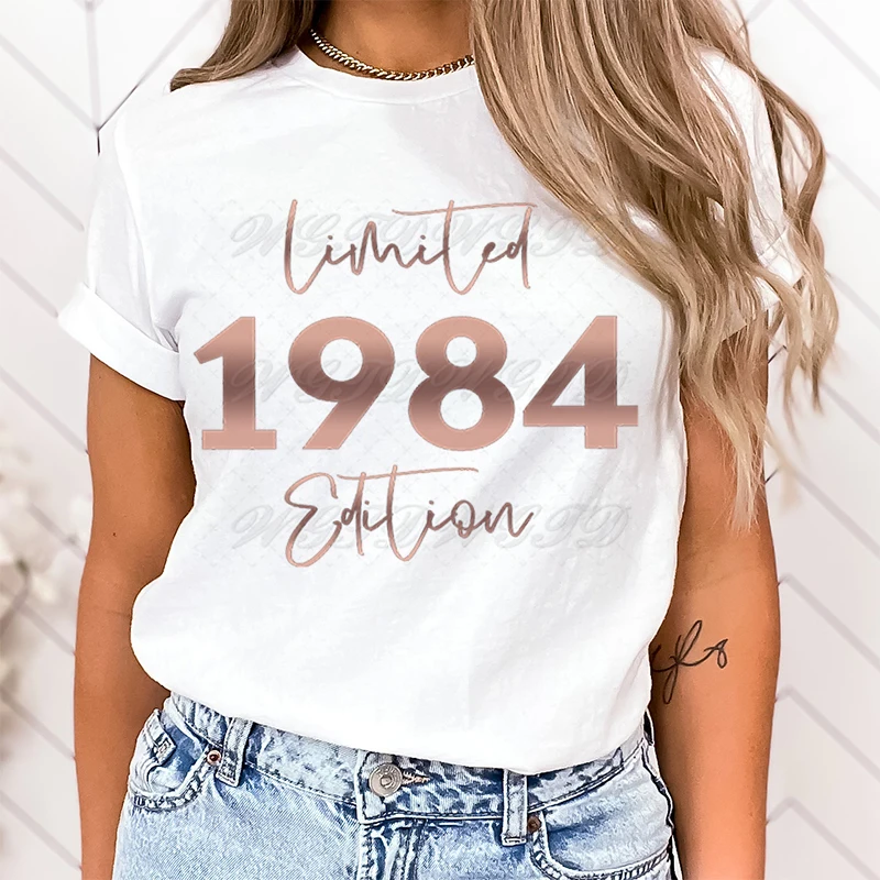 Women's Clothing Limited Edition 1984 Top for Her Happy Birthday T-shirt Gift 1980 To 1989 Summer Womens Tops Anniversary Tshirt