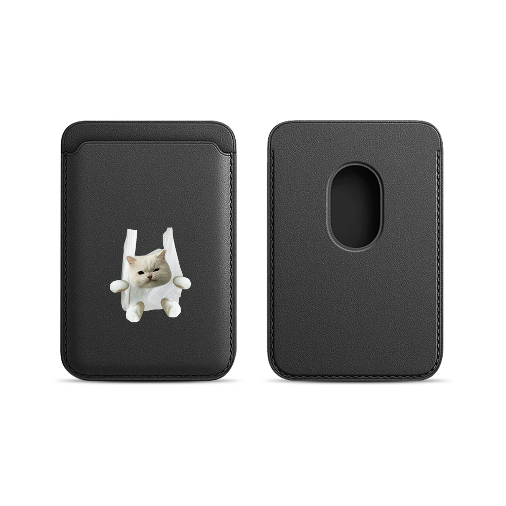Lustige Katzen-Leder-Kartenhülle für Magnetische Hüllen, Geeignet für alle iPhones, für Magsafe-Kartenhalter, Handy-Rückentasche – Detail 9