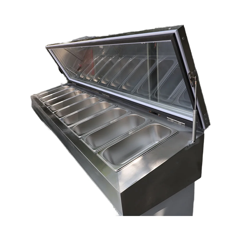Restaurant Counter Refrigerator Workbench Chiller Pizza Counter Freezer Salad Refrigerator Pizza Preparation Table Refrigerator