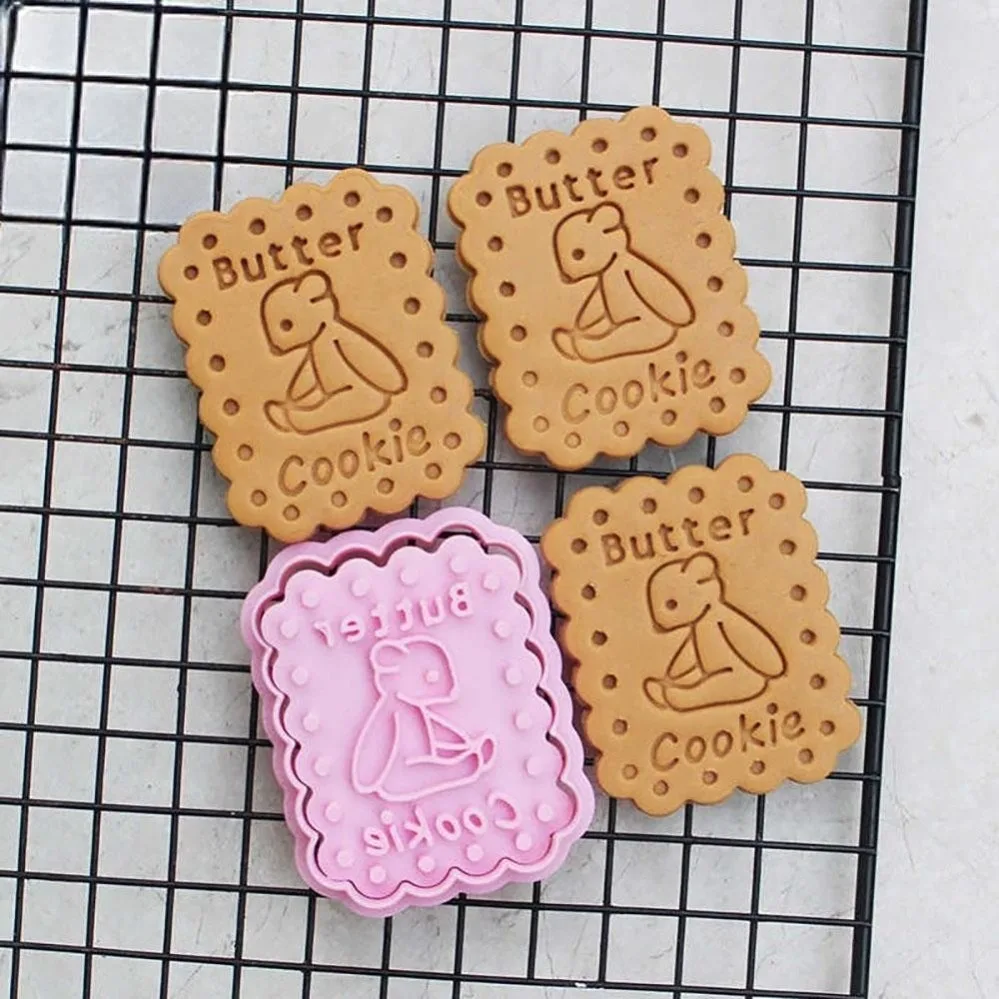 Cartoon Bear Cookie Cutters Biscuit Mold Stamp Kitchen Baking Pastry Bakeware Dessert Baking Supplies
