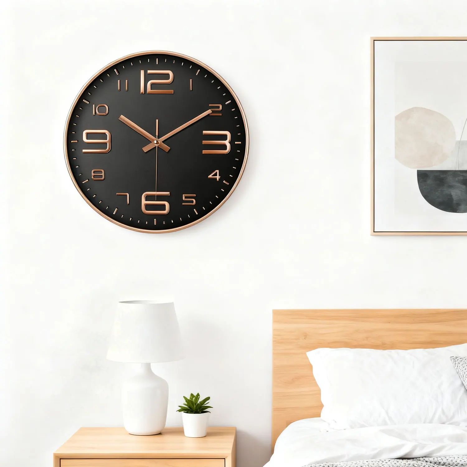 

12 Inch Modern Quartz Wall Clock Large Cubic Digital Clock Easy To Read Silent Non Ticking Clock For Living Room Kitchen