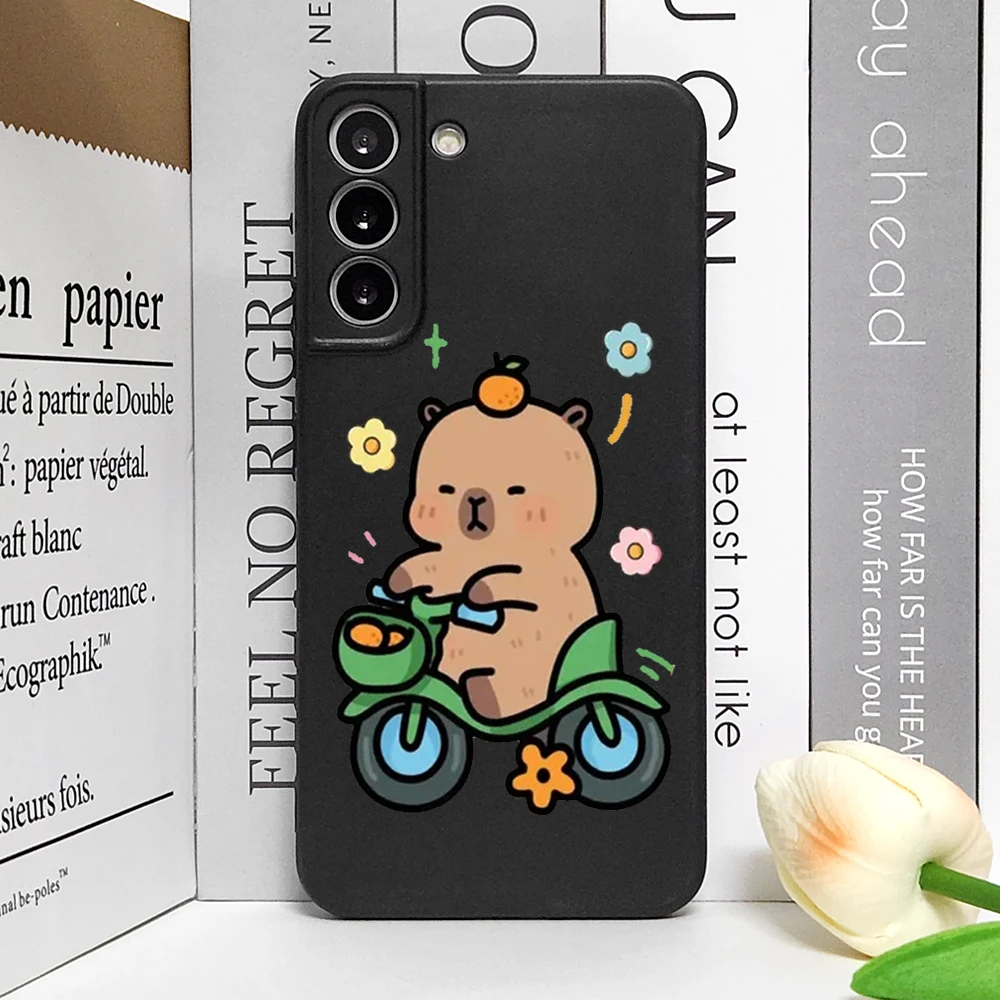 Cute Capybara Phone Case for Samsung Galaxy S22 S23 S24 S25 edge Ultra S20 Plus S21 FE 5G Soft Cover Funny Animal Couple Fundas